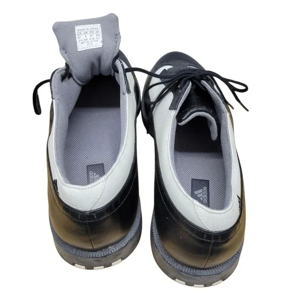 Adidas Womens Golf Shoes Black & White Wingtip Oxford Saddle Style Sz 10.5. H348 - Picture 10 of 13